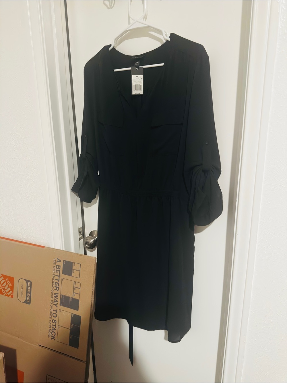 NWT Mossimo Black Shirt Dress | XXL | Roll Tab Sleeves